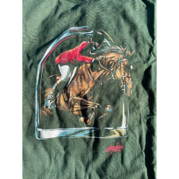 New Old Stock Vintage 90s 1994 Wakefield Thoroughbred Horse Racing Graphic Shirt - Picture 2 of 6
